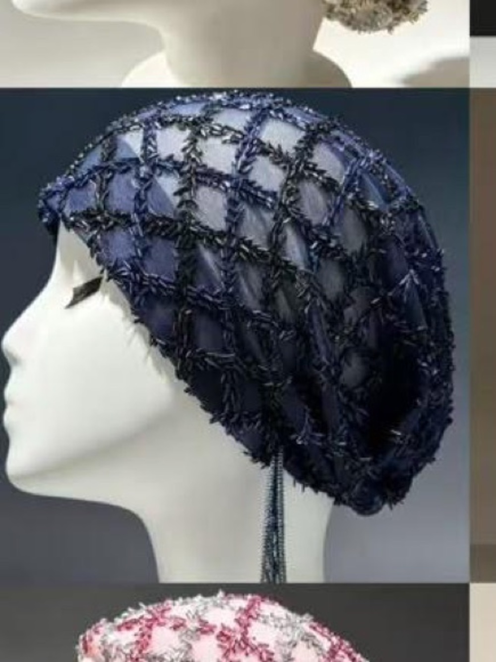 Elegant Navy Mesh Snood - Women Accessories